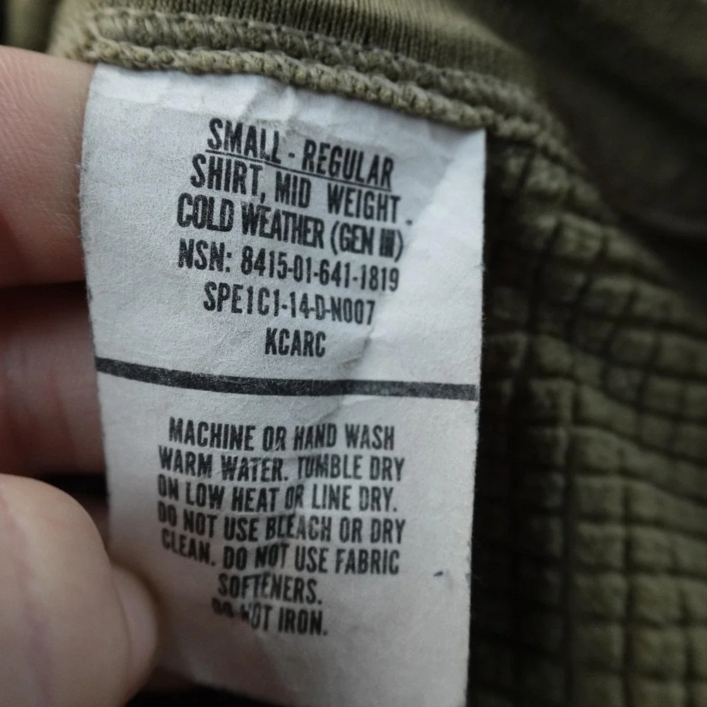 Military Pullover‎ Mens S Green Mid Weight Cold Weather 1/4 Zip Grid Fleece Army
